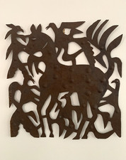 Listing image for Meda Ulysse (20th c.) Haitian Vodou Art Steel Horse Wall Sculpture Signed MEDA