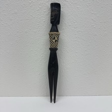 Listing image for Iculanibokola Fijian Cannibal Fork Fiji Tribal Carved Wood Chief Art Ceremonial