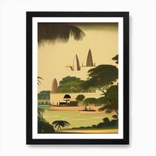 Listing image for Lamu Island Kenya Rousseau Inspired Framed Wall Art Poster Canvas Print Picture