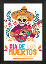 Listing image for Day of the Dead Framed Wall Art Poster Canvas Print Picture