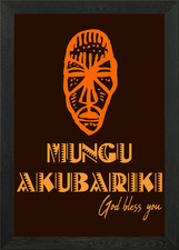 Listing image for God Bless You In Swahili Framed Wall Art Poster Canvas Print Picture