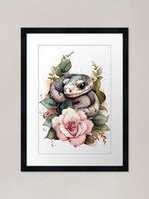 Listing image for African Rock Python Animal Clipart, Framed Wall Art Poster Canvas Print Picture