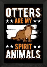 Listing image for Otter Spirit Animal Sea Framed Wall Art Poster Canvas Print Picture