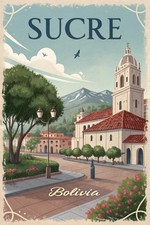 Listing image for Captivating Sucre Bolivia Vintage-Style Travel Poster - Historic City Art Print
