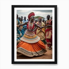 Listing image for African Dance 1 Art Print Framed Wall Art Poster Canvas Print Picture