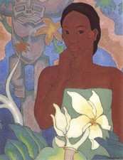 Listing image for Arman Manookian Polynesian Woman and Tiki 1930 17" x 22" Archival Art Print