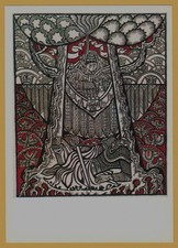 Listing image for 1973 Decorative Folk Art Gediminas Dream Skirutyte Vilnius Art Soviet Postcard