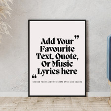 Listing image for Personalised Song Lyric Print | Custom Music Quote Poster | Any Song & Colour