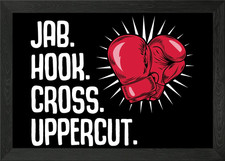 Listing image for Jab Hook Cross Uppercut Framed Wall Art Poster Canvas Print Picture