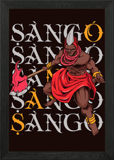 Listing image for Yoruba Deity Shango Framed Wall Art Poster Canvas Print Picture