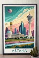 Listing image for Astana Kazakhstan Spectacular Travel Poster - Contemporary Skyline Artwork Print