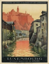 Listing image for Vintage Luxembourg French Tourism Poster Print A3/A4