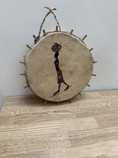 Listing image for African Style Drum / Wall Art Handmade Wall Hanging Home Decor Gift Idea
