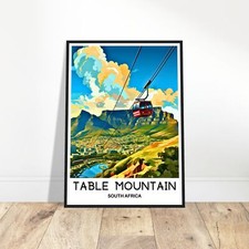 Listing image for Table Mountain Travel Print Table Mountain Poster South African Art Print South