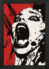 Listing image for woman ghost devil scream Framed Wall Art Poster Canvas Print Picture