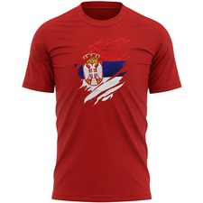 Listing image for Serbia Torn Mens T Shirt shirt Football Sports Event Him European Tee Serbian...