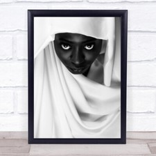 Listing image for Coloured Model Studio African Girl Woman Sahel Veil Wall Art Print