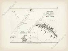 Listing image for Antique map BATTLE OF THE NILE 1798 Victorian 1850 wall art decor print poster