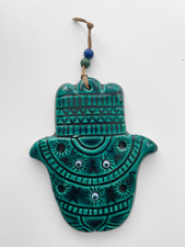 Listing image for Handcrafted Turkish Ceramic Hamsa Evil Eye Wall Decor – Fatima's Hand Design