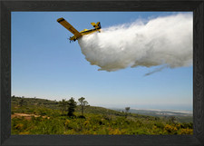 Listing image for Crop Duster Plane Spraying Over Lan Framed Wall Art Poster Canvas Print Picture