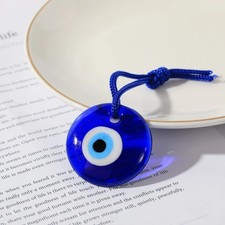 Listing image for Blue Turkish Evil Eye Glass Wall Hanging Lucky Pendant Home Car Decor Charm