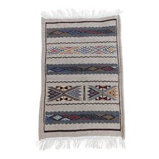 Listing image for Saharan Wool Rug Algeria Berber Tribal Wall Hanging Boho Decor 31x20 Inches