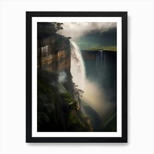 Listing image for Tequendama Falls, Colombia Realisti Framed Wall Art Poster Canvas Print Picture