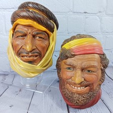 Listing image for Legend Products Chalkware Wall Art Heads Bedquin / Gypsy England Vtg Sculptures