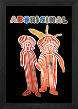 Listing image for aboriginal art petroglyph Framed Wall Art Poster Canvas Print Picture