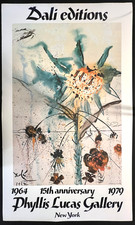 Listing image for 1970s Dali Poster-Sun Goddess Flower-Phyllis Lucas 15th Anni.-Good Condition