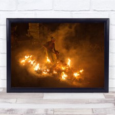 Listing image for Ritual Ceremony Indigenous Native People Flame Fire Burn Burning Wall Art Print