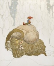 Listing image for Christmas Goat John Bauer 1912 Nordic Folklore Troll Scandinavian Art Print