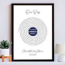 Listing image for Spiral Lyrics Song Poster Personalise Your First Dance or Favourite Frame Option