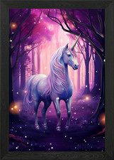 Listing image for Fantasy Unicorn Framed Wall Art Poster Canvas Print Picture