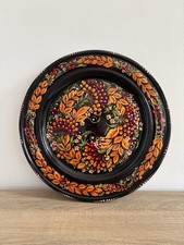 Listing image for Ukrainian Petrykivka Decor Wooden Plate Traditional Folk Art Spilka Maistriv