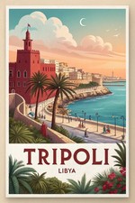 Listing image for Captivating Tripoli Libya Travel Poster - Historic Red Castle Art Print A1-A4 Po