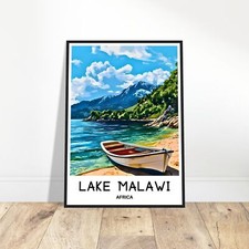 Listing image for Lake Malawi Travel Print Lake Malawi Poster African Art Print Africa Lover Gift