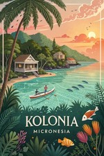 Listing image for Captivating Kolonia Micronesia Travel Poster - Tropical Paradise Art Print A1-A4