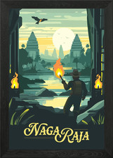 Listing image for Naga Raja Board Game Inspired Illus Framed Wall Art Poster Canvas Print Picture
