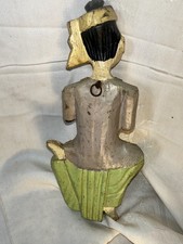 Listing image for Vtg Wall Art Sculpture Hand Carved Burmese Wood Musician 10" Oriental Folk Art