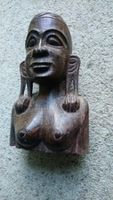 Listing image for Tribal carved wood female figure Collectible