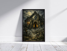 Listing image for Forsaken Chapel Gothic Art Print | Haunted Church Print