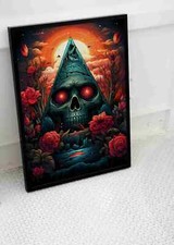Listing image for TRIPPY EVIL EYE POSTER PRINT PSYCHEDELIC BRIGHT CARTOON ART FANTASY A2 A1