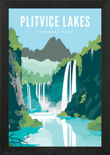 Listing image for Plitvice Lakes Natl Park Framed Wall Art Poster Canvas Print Picture