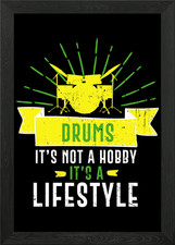 Listing image for Big Drums Drum Kit Framed Wall Art Poster Canvas Print Picture