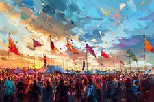 Listing image for Music Festival Canvas Picture Print Wall Art