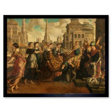 Listing image for Van Scorel Solomon Queen Sheba Wall Art Print Framed 12x16
