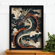 Listing image for Chinese Dragon Art Print Mythical Wall Art Asian-Inspired Decor Oriental Print