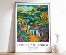 Listing image for 9 Dominican Republic Print, Dominican Republic Travel Poster, Caribbean Print, F
