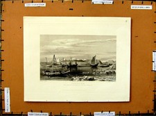 Listing image for Original Old Antique Print C1800 Harbour Ships Arabian Coast Red Sea Thubare